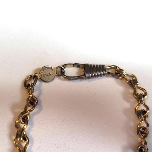 Vintage Accessocraft N.Y.C Goldtone Chain Link Bracelet Hinged Clasp - Picture 8 of 8